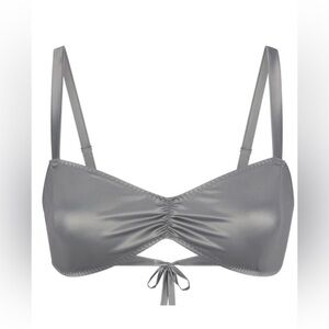 SKIMS- Chrome Woven Shine Tie Back Bralette